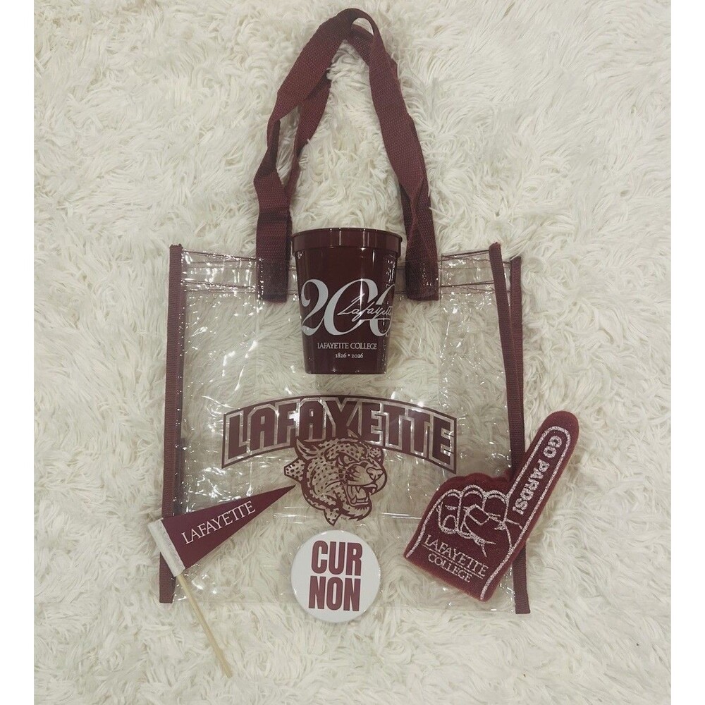 Lafayette College Clear Stadium Bag w/Sports Fan & Spirit Gear (Bed Party Ready) - Picture 3 of 16